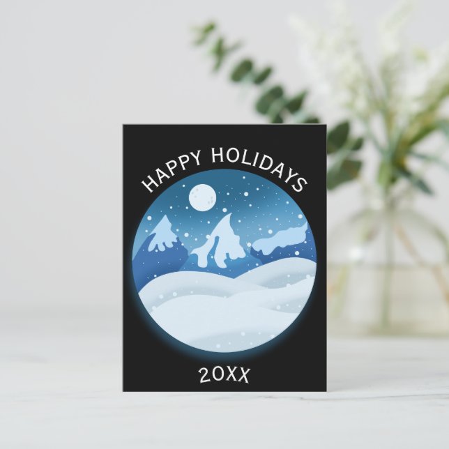 Peaceful Frosted Landscape  Postcard (Standing Front)
