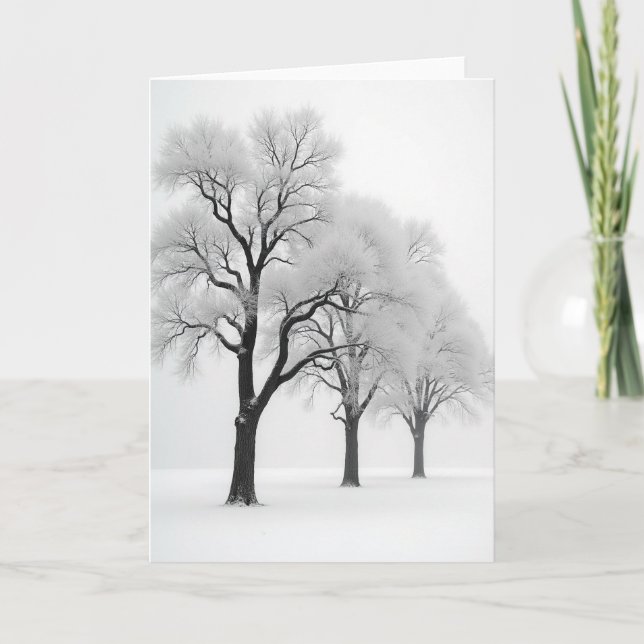 Peaceful Frosted Trees Card (Front)