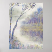 Peaceful Gloom Watercolor Landscape