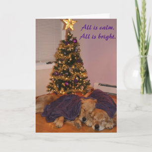 Peaceful Golden Retriever Holiday Card
