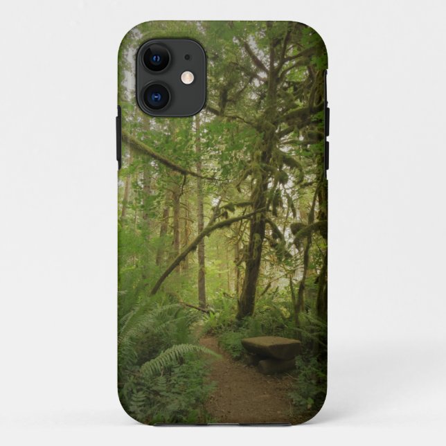 Peaceful Green Forest Trail Washington Case-Mate iPhone Case (Back)