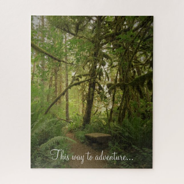 Peaceful Green Forest Trail Washington Jigsaw Puzzle (Vertical)