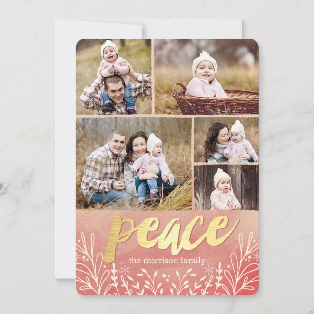 Peaceful Greeting Holiday Photo Cards (Front)