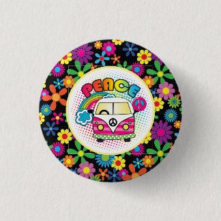 Peaceful Hippy   3 Cm Round Badge