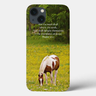 Peaceful Horse Bible Verse Phone Case Psalm 37:11