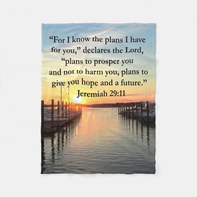 PEACEFUL JEREMIAH 29:11 SUNSET FLEECE BLANKET (Front)