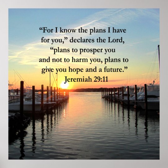 PEACEFUL JEREMIAH 29:11 SUNSET POSTER | Zazzle.co.nz