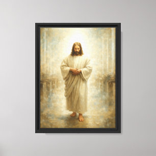 Peaceful Jesus in Light Sacred Art Canvas Print