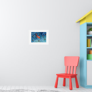 Peaceful Koi Fish Watercolor Wall Art Poster
