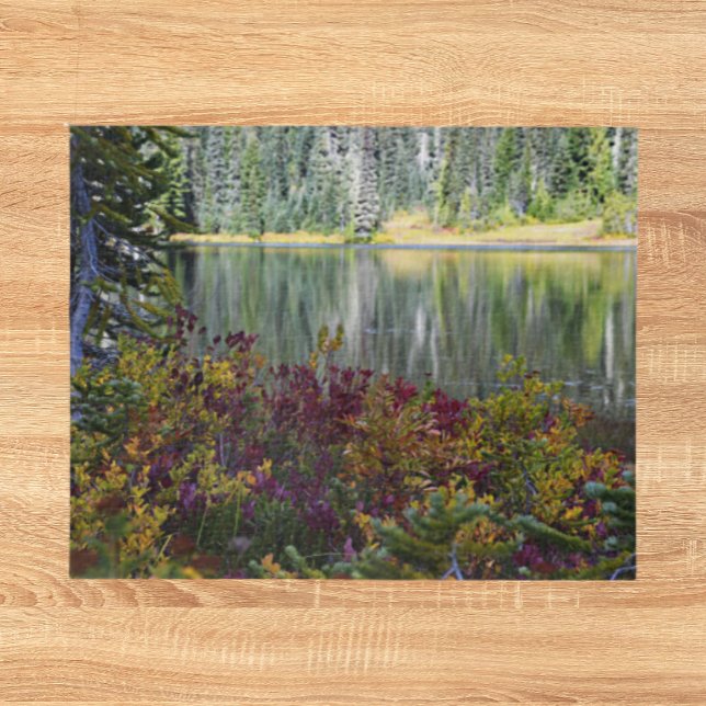 Peaceful Lake Vibrant Fall Colour Landscape Jigsaw Puzzle (In Situ)