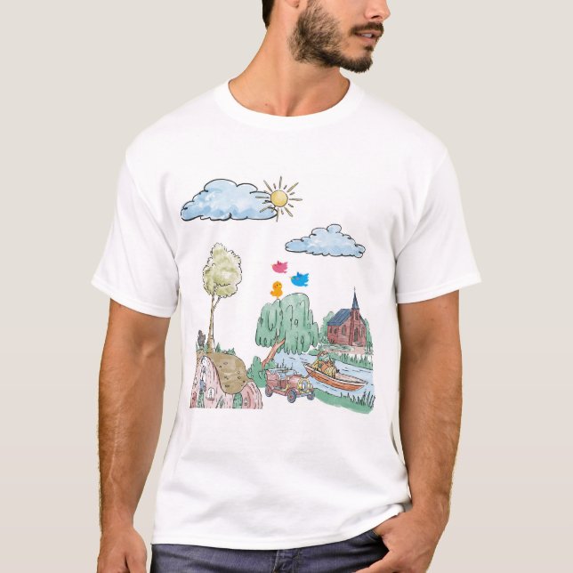  Peaceful Lake with Trees T-Shirt (Front)