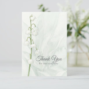 Peaceful Lily of Valley Funeral Memorial Sympathy Thank You Card