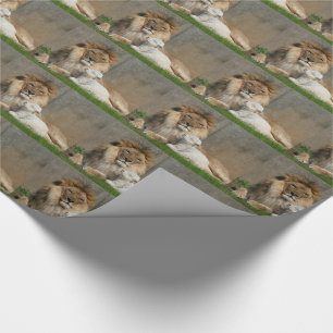 Peaceful lion and lamb wrapping paper