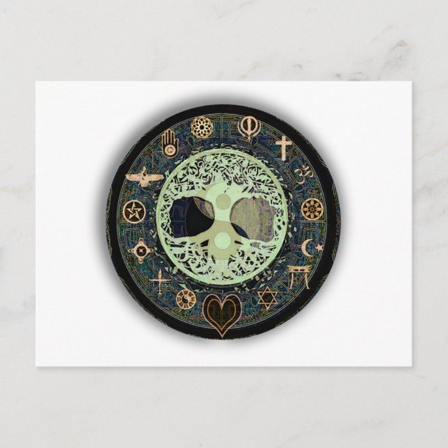 Peaceful Living Yin Yang Postcard (Front)