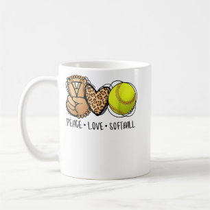 Peaceful Love Softball Mothers Mother's Day Softba Coffee Mug