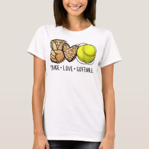 Peaceful Love Softball Mothers Mother's Day Softba T-Shirt