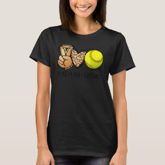 Peaceful Love Softball Mothers Mother's Day Softba T-Shirt