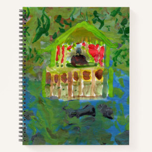 Peaceful mediation pavilion spiral notebook