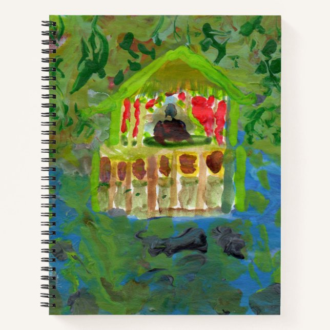 Peaceful mediation pavilion spiral notebook (Front)