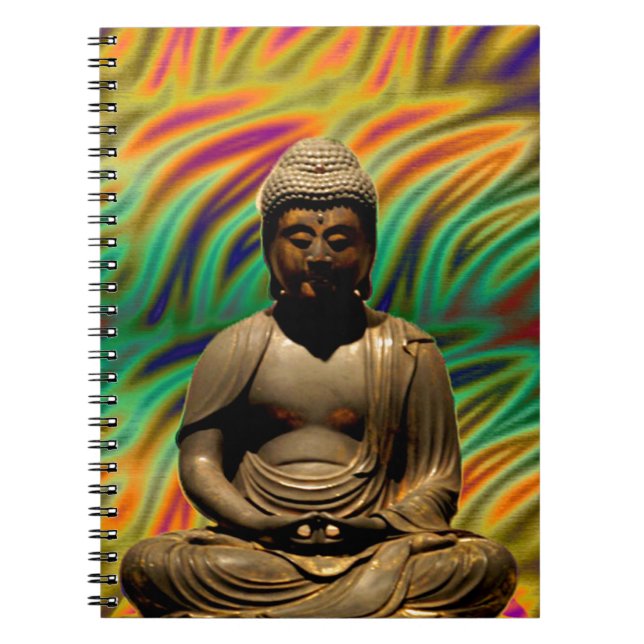 Peaceful Meditating Buddha Prints Spiral Notebook (Front)