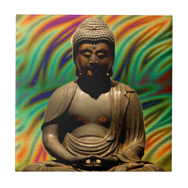 Peaceful Meditating Buddha Prints Tile (Front)