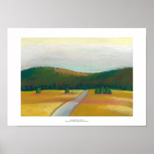 Peaceful modern impressionist landscape art path poster