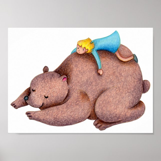 Peaceful moment with a bear. poster (Front)