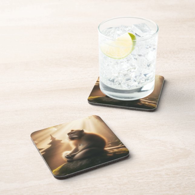 Peaceful Monkey Beverage Coaster (Right Side)