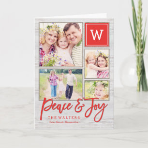 Peaceful Monogram Holiday Greeting Card