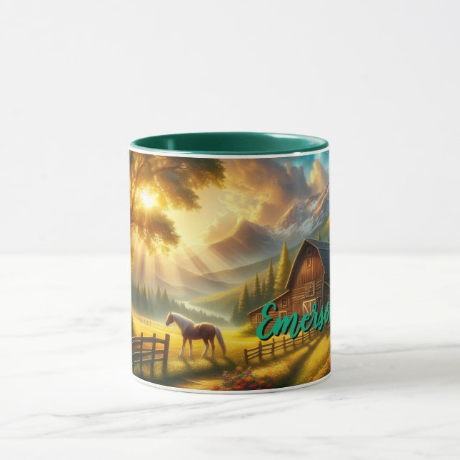 Peaceful Morning Custom Horse Mug  (Center)