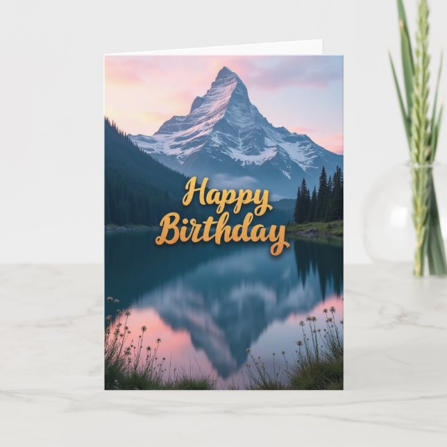 Peaceful Mountain Lake Card (Front)