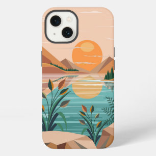 Peaceful Mountain Lake Sunset Landscape iPhone 13 Case