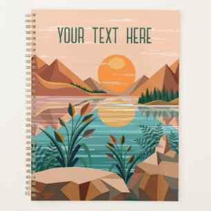 Peaceful Mountain Lake Sunset Landscape Planner