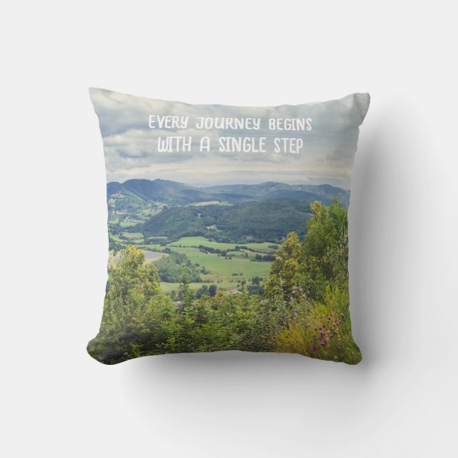Peaceful mountain view cushion (Front)