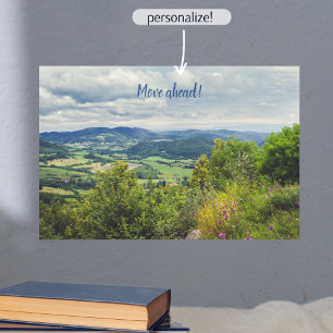 Peaceful mountain view customisable poster