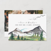 Peaceful Mountain Woodland Forest Wedding Photo