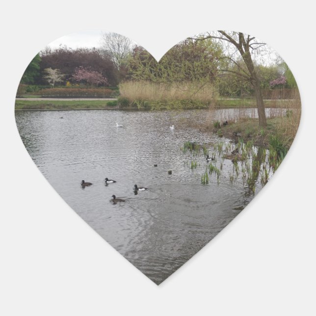 Peaceful Nature Heart Sticker (Front)