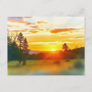 Peaceful Nature Sunset Landscape Postcard