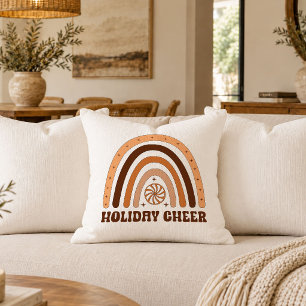 Peaceful Neutral Christmas Rainbow Seasonal Pillow