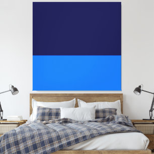 Peaceful Night Sea. Bright Blue Navy Colour Block Canvas Print