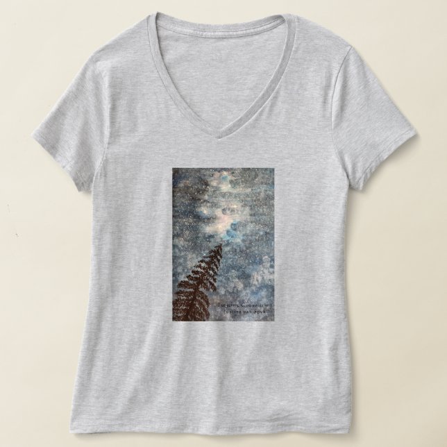 Peaceful night sky in the Forest with Stars T-Shirt (Laydown)