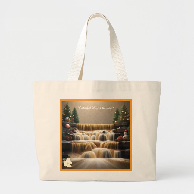 "Peaceful Night's Solace" Large Tote Bag (Front)