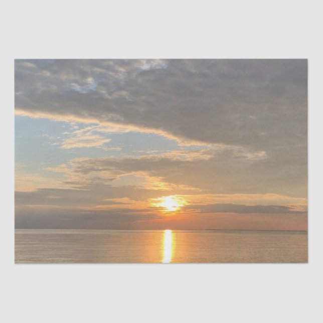 Peaceful Ocean Sky Sunrise Photograph Tissue Paper (Front)