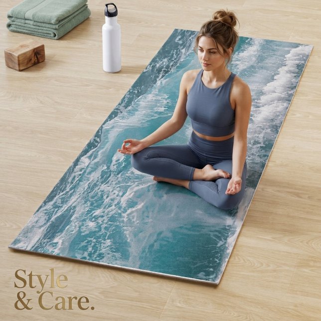 Peaceful Ocean Wave Alignment Training Daily Yoga Mat (Peaceful Ocean Wave Alignment Training Daily Yoga Mat)