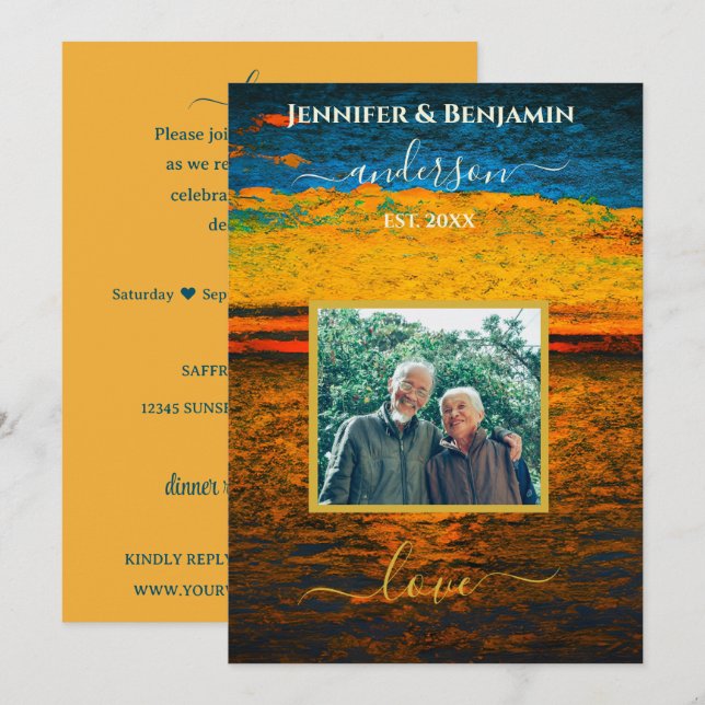 Peaceful Ocean Wedding Vow Renewal  Invitation (Front/Back)