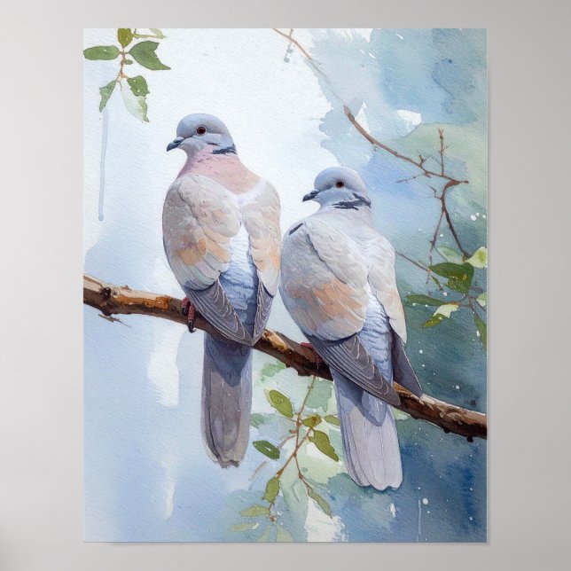 Peaceful Pair of Doves Poster (Front)