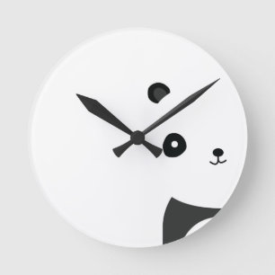 Peaceful Panda Round Clock