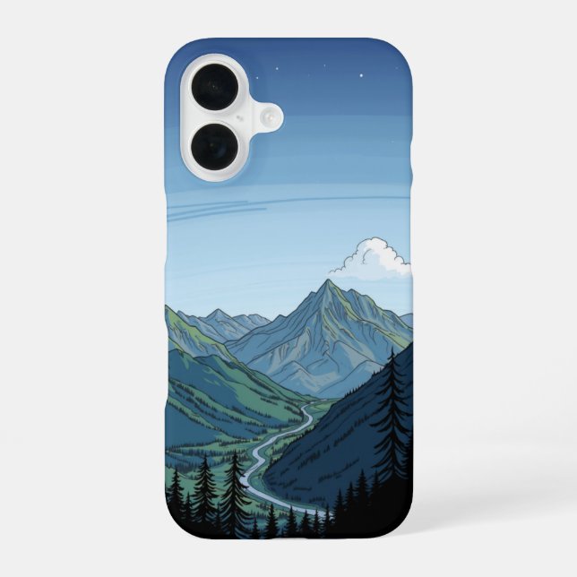 Peaceful Path: A Nature-Inspired Doodle iPhone 16 Case (Back)