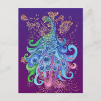 Peaceful Peacock Holiday Greeting Cards