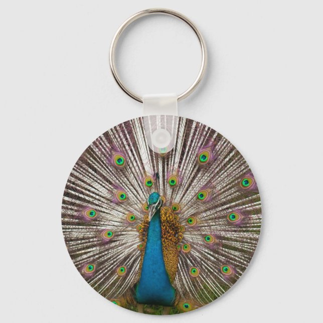 Peaceful Peacock Key Ring (Front)